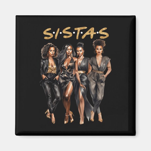 Íman Mulheres Negras Melanina História Negra Americana  (Frente)