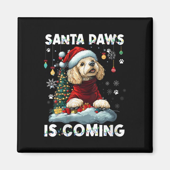 Íman Mulheres Poodle Palha de Natal As Desortações De Á (Frente)