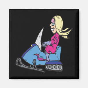 Íman Mulheres que Snowmobiling