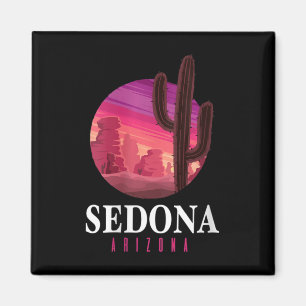 Íman Mulheres Sedona Arizona Cactus Pôr do Sol Deserto