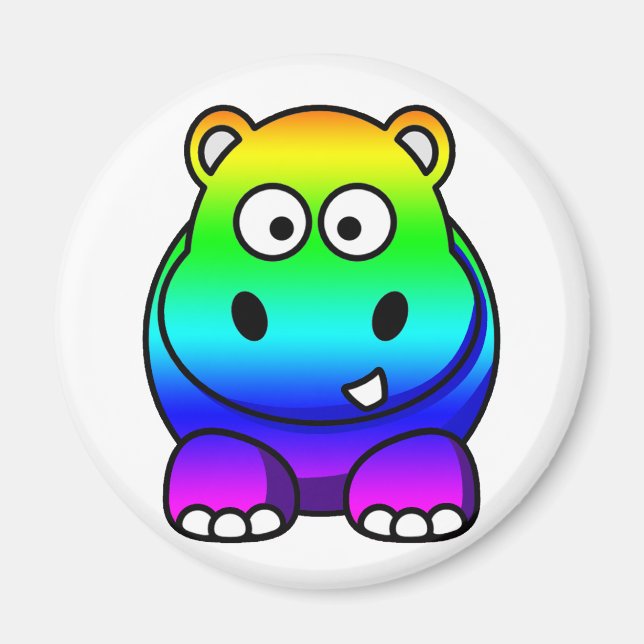 Íman Multi-Colorido, Rainbow Hippo (Frente)