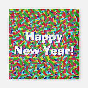 Íman Multicolor Confetti "Feliz ano novo"!
