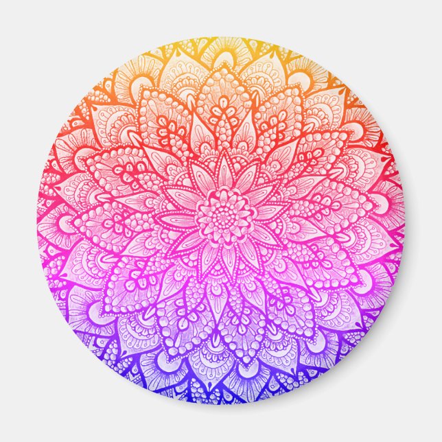 Íman Multicolor Mandala Design Original Art  (Frente)