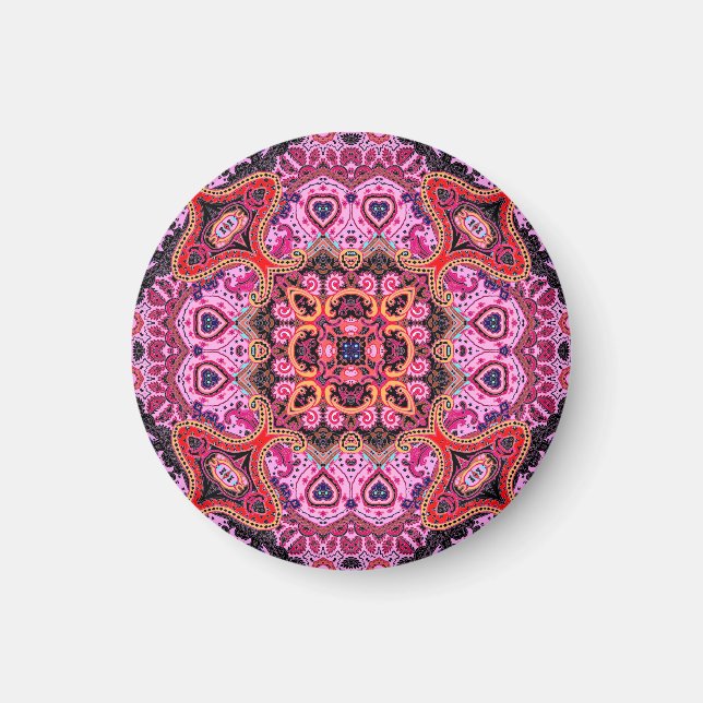 Íman Multicolor paisley, impressão de cachecol (Frente)