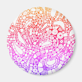 Íman Multicolor Wavy Circles Square Abstract Drawing