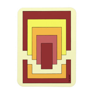 Íman Multicor do Abstrato retângulo (estilo 70s)