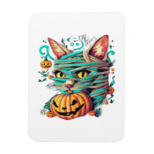 Íman Múmia Divertida de Gato no Halloween