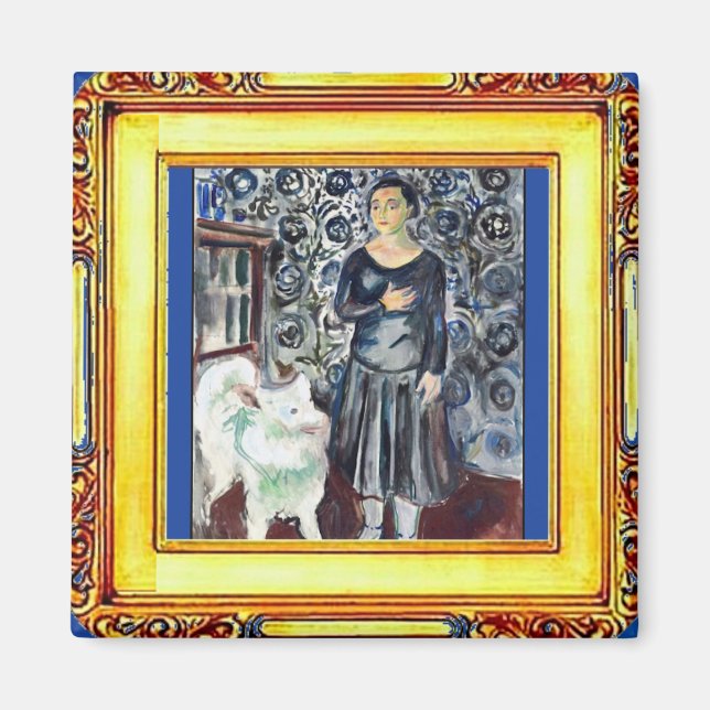 Íman Munch, Mulher e Cão Branco (Frente)