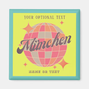 Íman München Bayern Alemanha Retro neon amarelo