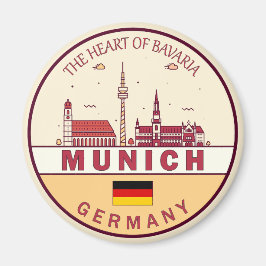 Íman Munich Germany City Skyline Emblem