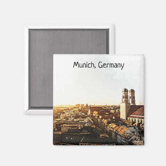 Íman Munique Alemanha Panorama View (Front/Back)