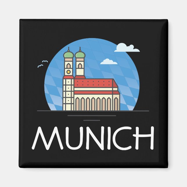 Íman Munique Alemanha Viagem Vintage (Frente)
