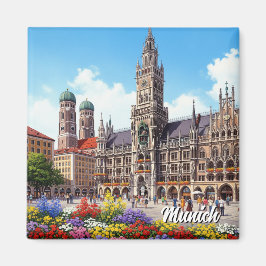 Íman Munique Marienplatz Alemanha Flores