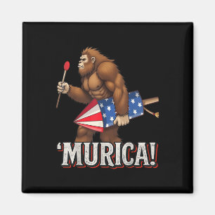 Íman Murica Bigfoot Em 4 De Julho, Bandeira Americana S