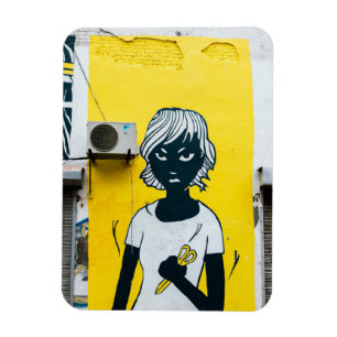 Íman Muros de Ruas de Pintura de Rapariga Raios