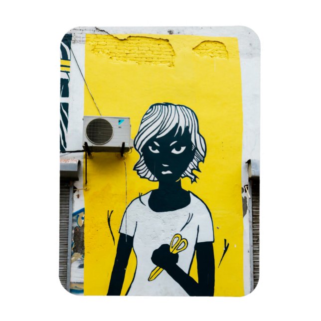 Íman Muros de Ruas de Pintura de Rapariga Raios (Vertical)