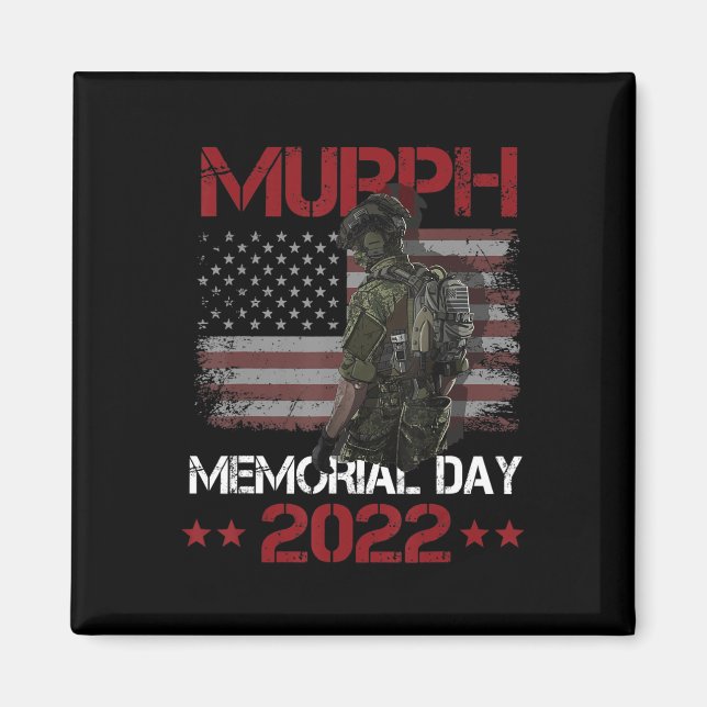 Íman Murph 2022 Feliz Memorial Dia 4 De Julho Bandeira  (Frente)