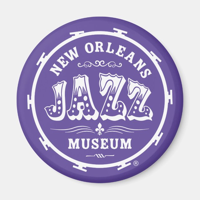 Íman Museu de Jazz de Nova Orleans® Ímã de Tambor (Frente)