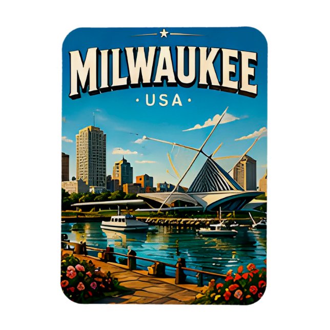 Íman Museu de Milwaukee na Orla (Vertical)