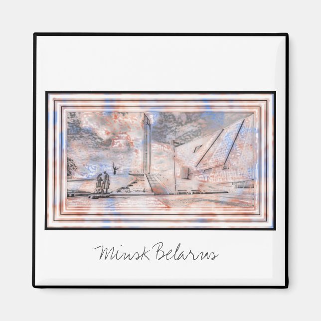 Íman Museu Monumento WII Minsk Belarus Magnet (Frente)