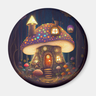 Íman Mushroom House Fantasy Art