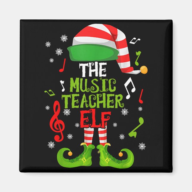 Íman Music Teacher Elf Christmas Family Matching Xmas G (Frente)