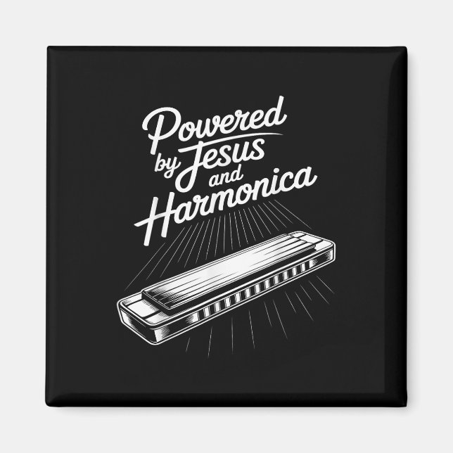 Íman Música Cristã Tocada Por Jesus E Harmônica  (Frente)