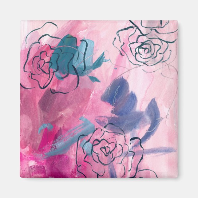 Íman Música interna - Desenho floral (Frente)