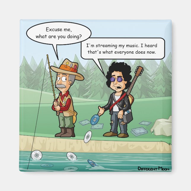 Íman Música Streaming Funny Pun Refrigerator Magnet (Frente)