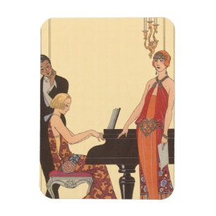 Íman Música Vintage, Art Deco Pianista Músico Cantor
