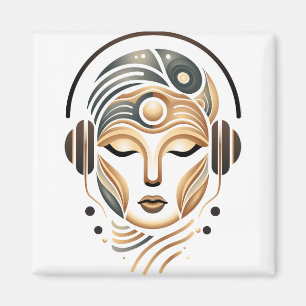 Íman Música Zen Minimalista Deusa Geométrica Abstrata