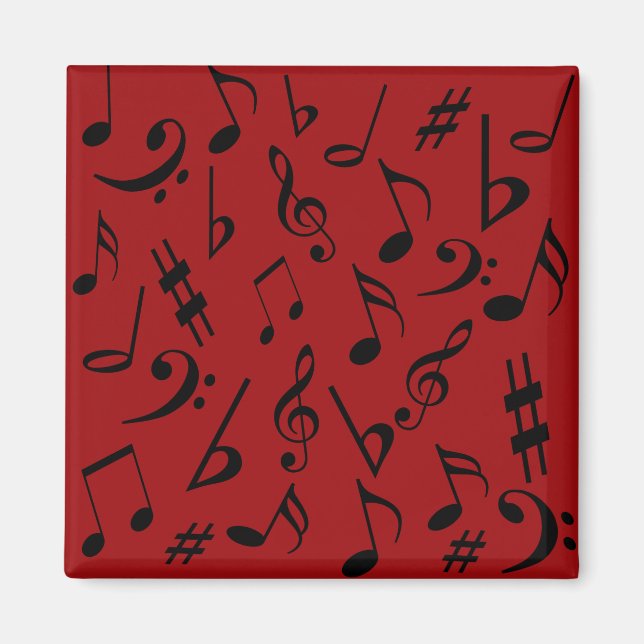 Íman Musical Notes Music Magnet - Vermelho (Frente)
