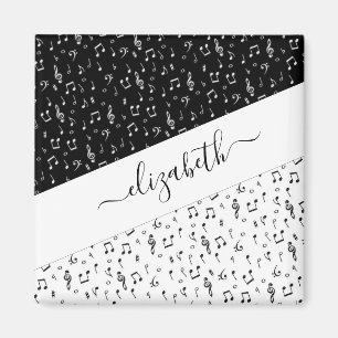 Íman Musical personalizado preto e branco