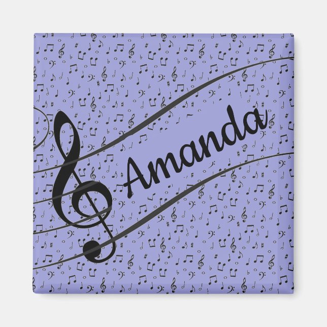 Íman Musical Preto personalizado   (Frente)