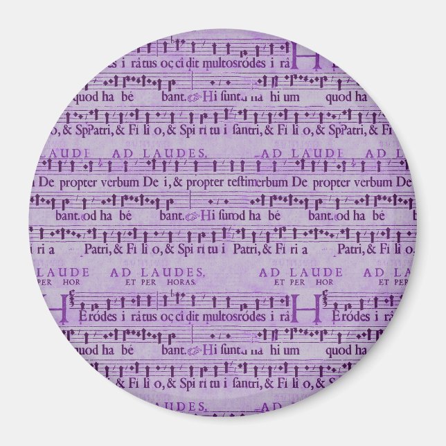 Íman Musical Score Old Purple Paper Design (Frente)