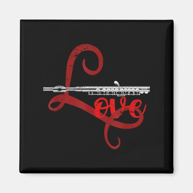 Íman Musician Flutist Valentines Day Gift Orchestra Flu (Frente)