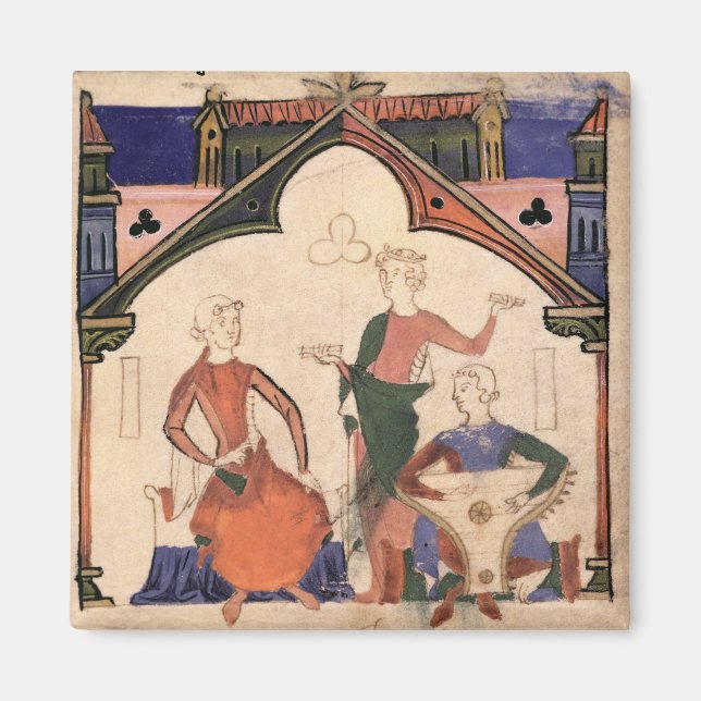 Íman Músicos tocando castanetes e um pântano (Frente)