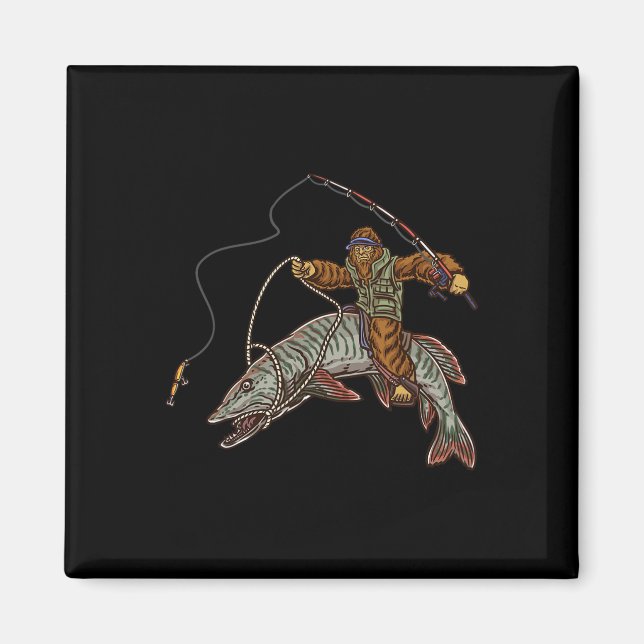 Íman Muskie Fishing Tiger Musky Hunting Bigfoot Fisherm (Frente)