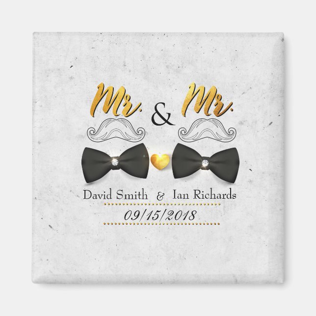 Íman Mustache e arco para o Sr. e o Sr. (Frente)