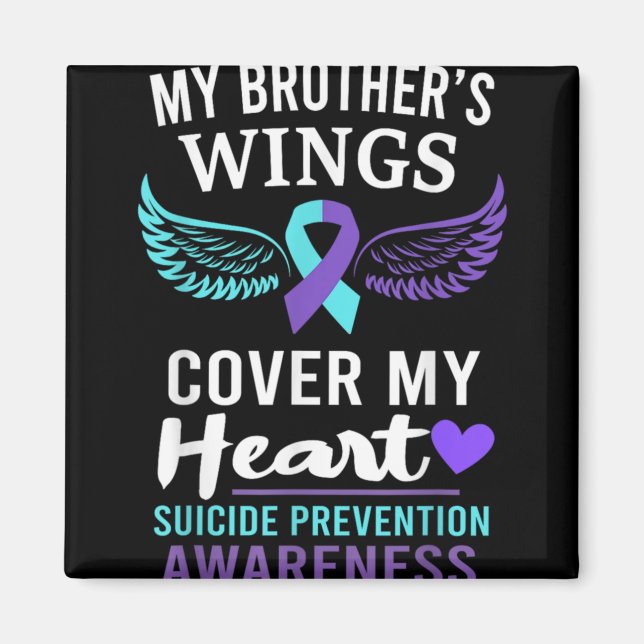 Íman My Brothers Wings Cover Heart Suicide Awareness R  (Frente)