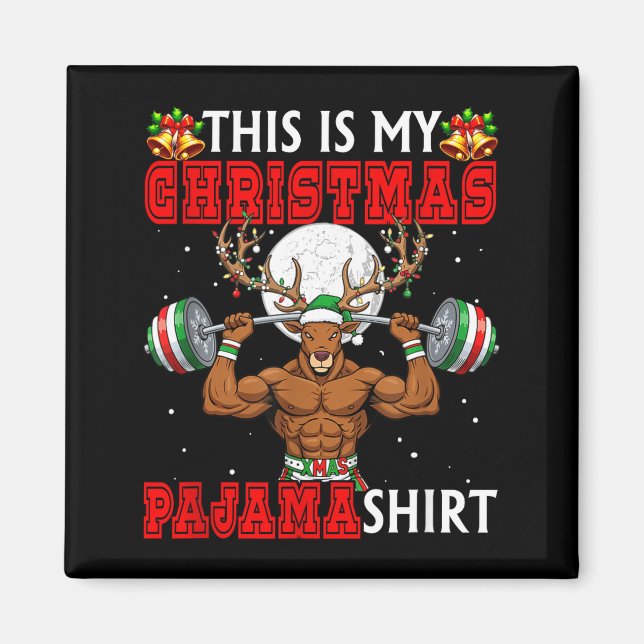 Íman My Christmas Pajama Shirt Reindeer Muscle Weightli (Frente)