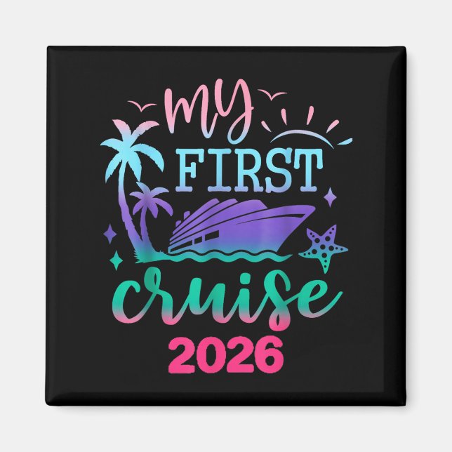Íman My First Cruise 2026 Family Vacation Trip Ship Mat (Frente)