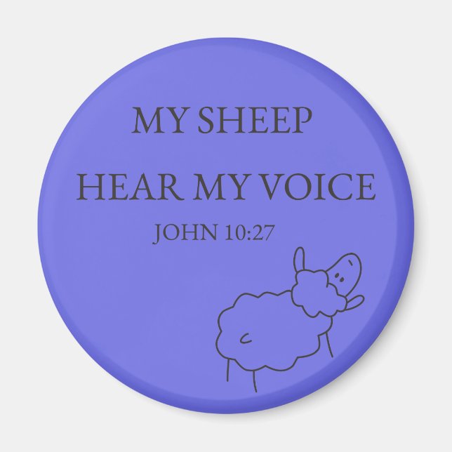 Íman My Sheep Hear My Voice Scripture Magnet (Frente)