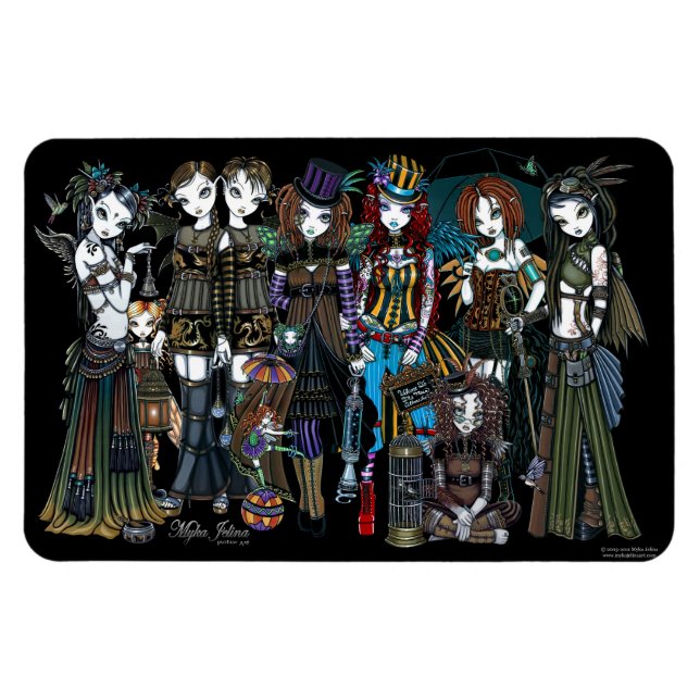 Íman Myka Jelina Art Steampunk Tribal Fairies Magnet (Horizontal)