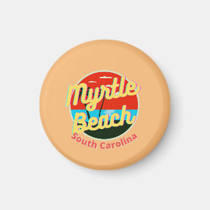 Íman Myrtle Beach South Carolina Retro Sunset