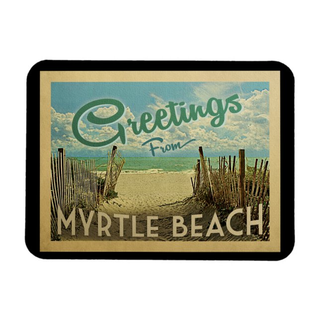 Íman Myrtle Beach Viagens vintage (Horizontal)