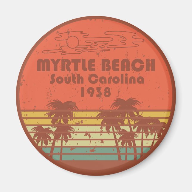 Íman Myrtle Beach Vintage Carolina do Sul (Frente)