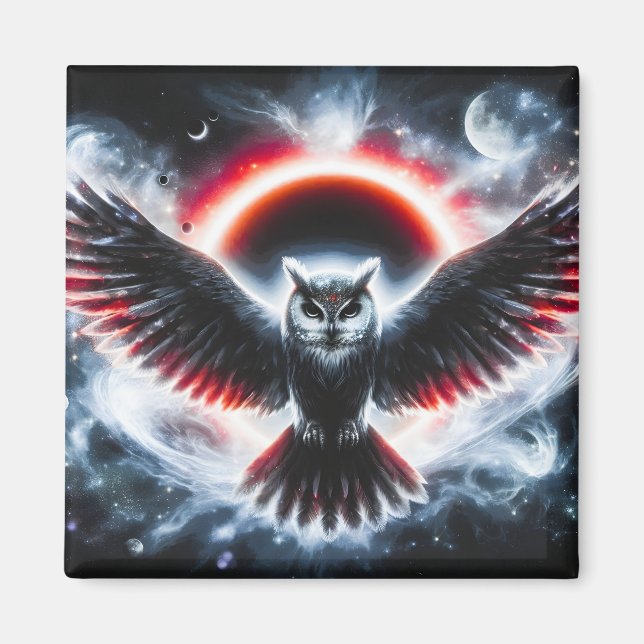 Íman Mystical Cosmic Celestial Owl (Frente)