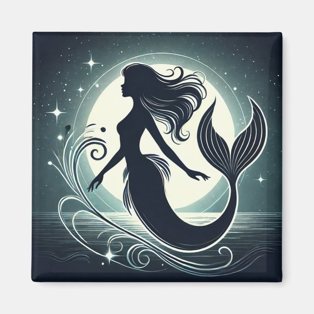 Íman Mystical Mermaid Silhouette Magnet (Frente)