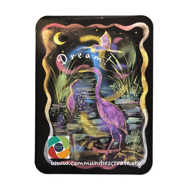 Íman Mystical Pink Heron Magnet (Vertical)